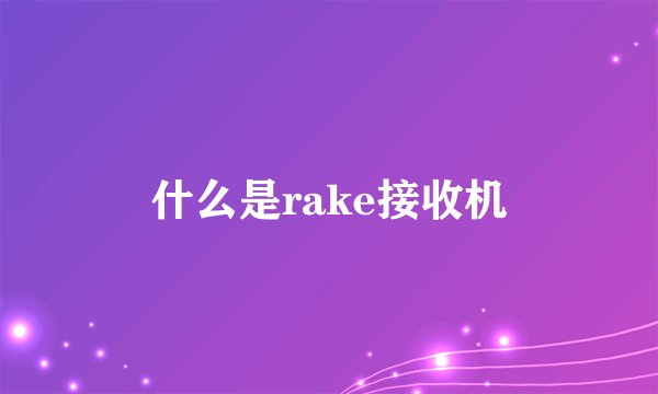 什么是rake接收机