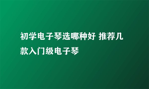 初学电子琴选哪种好 推荐几款入门级电子琴