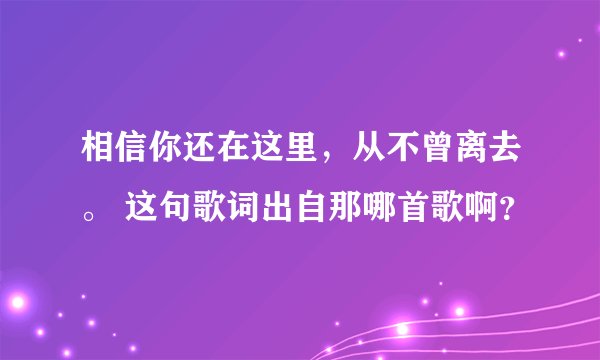 相信你还在这里，从不曾离去。 这句歌词出自那哪首歌啊？