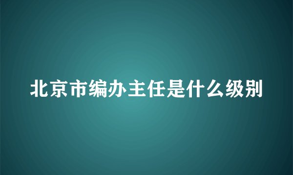 北京市编办主任是什么级别
