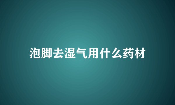 泡脚去湿气用什么药材