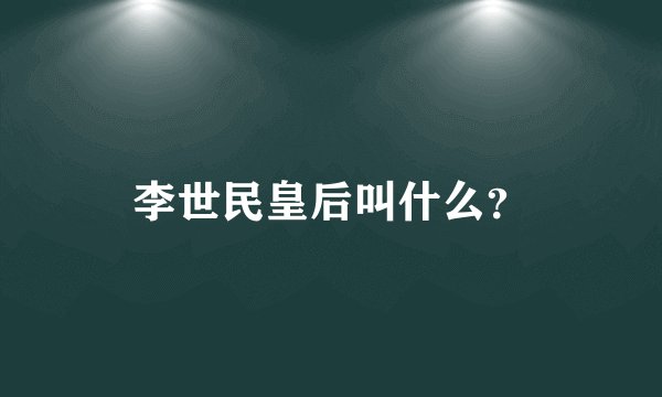 李世民皇后叫什么？