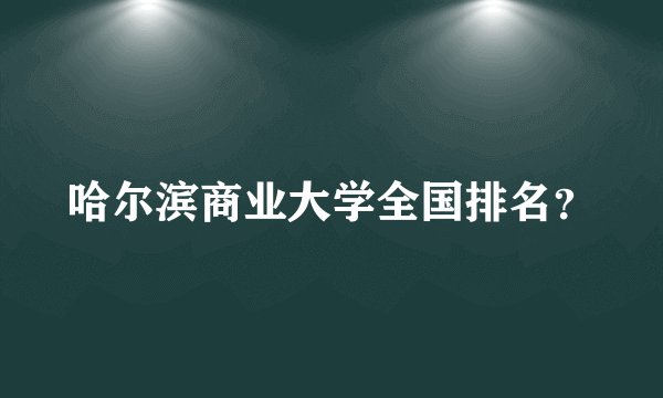 哈尔滨商业大学全国排名？