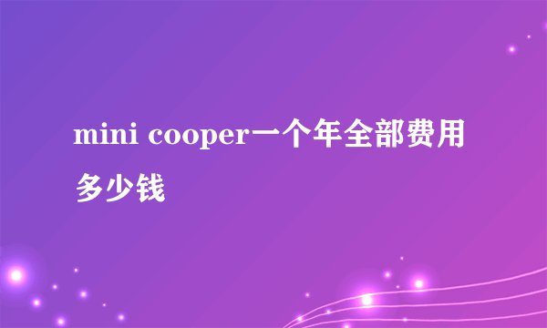 mini cooper一个年全部费用多少钱