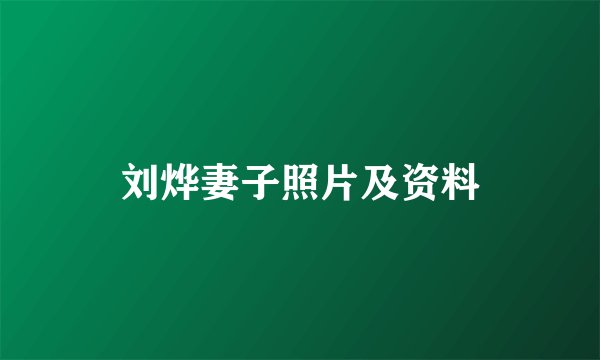 刘烨妻子照片及资料