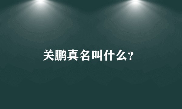 关鹏真名叫什么？