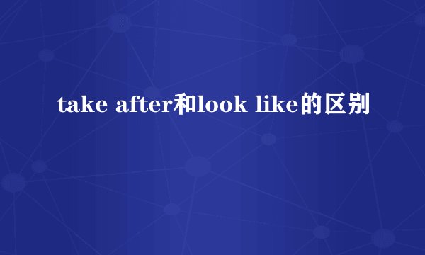 take after和look like的区别