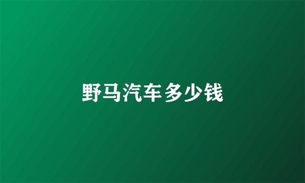 野马汽车多少钱