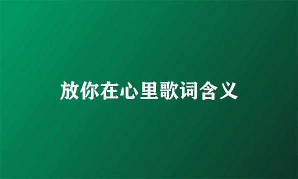 放你在心里歌词含义