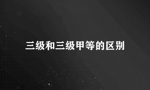 三级和三级甲等的区别