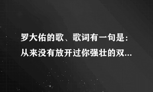 罗大佑的歌、歌词有一句是：从来没有放开过你强壮的双手、歌名叫什么