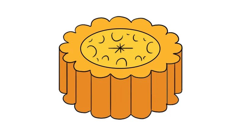 月饼简笔画怎么画