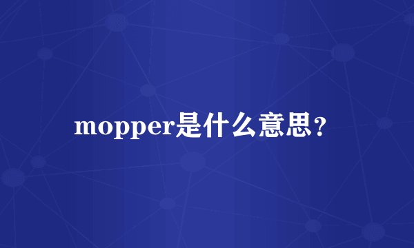 mopper是什么意思？