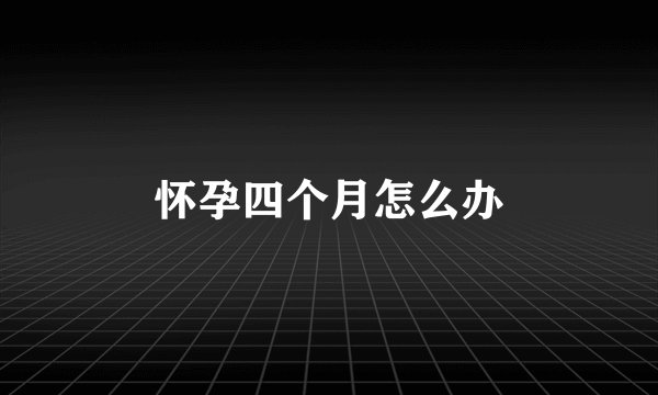 怀孕四个月怎么办