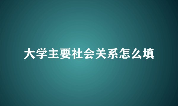 大学主要社会关系怎么填