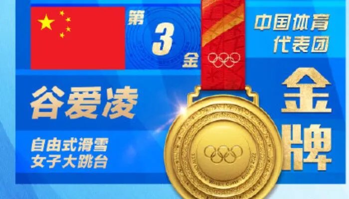 谷爱凌夺得中国第三金