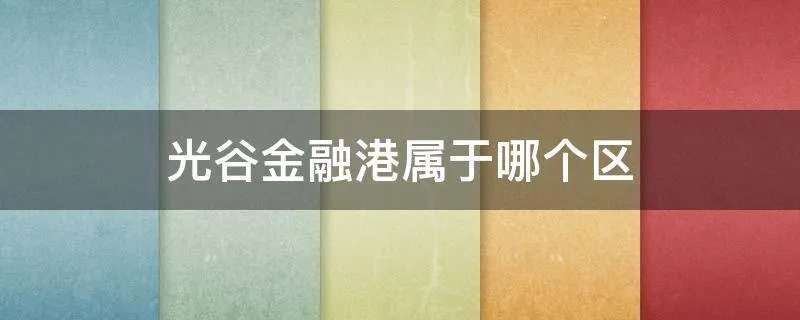 光谷金融港属于哪个区