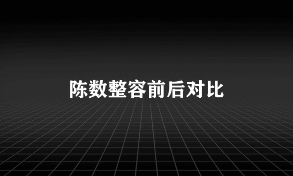陈数整容前后对比
