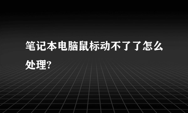 笔记本电脑鼠标动不了了怎么处理?