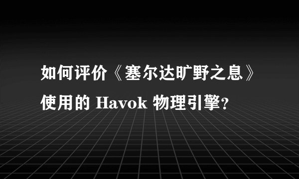 如何评价《塞尔达旷野之息》使用的 Havok 物理引擎？