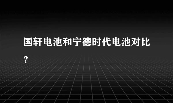 国轩电池和宁德时代电池对比？