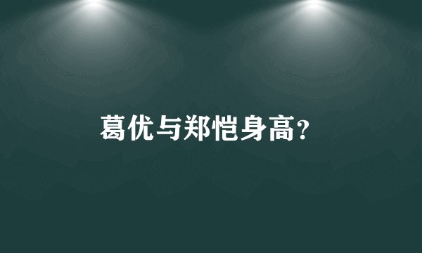 葛优与郑恺身高？