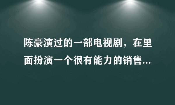 陈豪演过的一部电视剧，在里面扮演一个很有能力的销售人员的，请问这部剧叫什么名字？