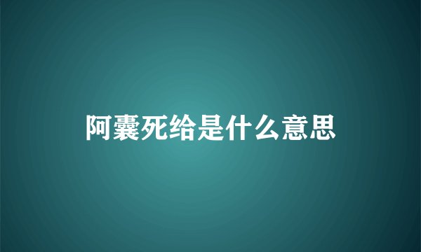 阿囊死给是什么意思
