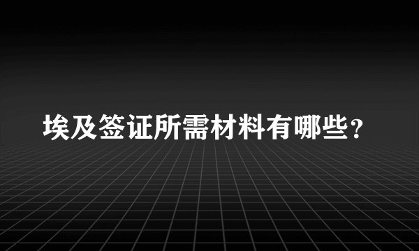 埃及签证所需材料有哪些？