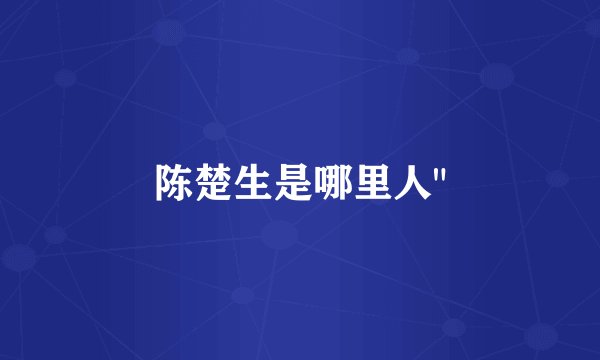 陈楚生是哪里人