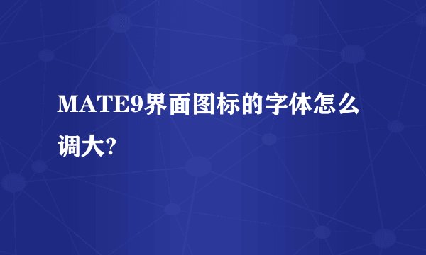 MATE9界面图标的字体怎么调大?