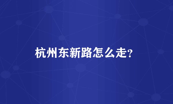 杭州东新路怎么走？