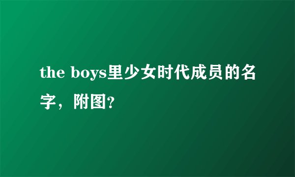 the boys里少女时代成员的名字，附图？