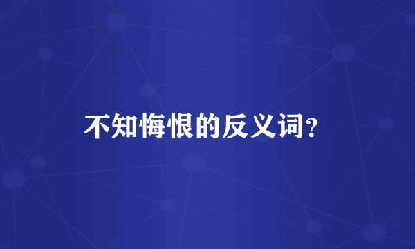 不知悔恨的反义词？