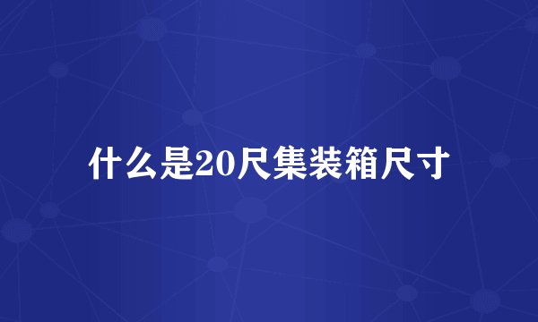 什么是20尺集装箱尺寸