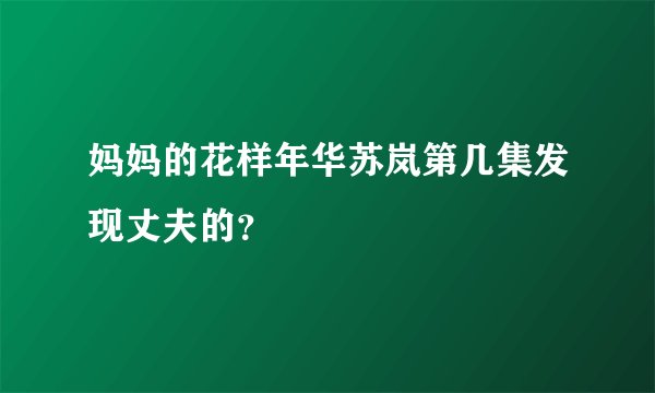 妈妈的花样年华苏岚第几集发现丈夫的？