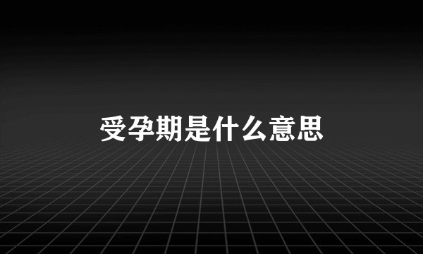 受孕期是什么意思