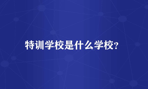 特训学校是什么学校？