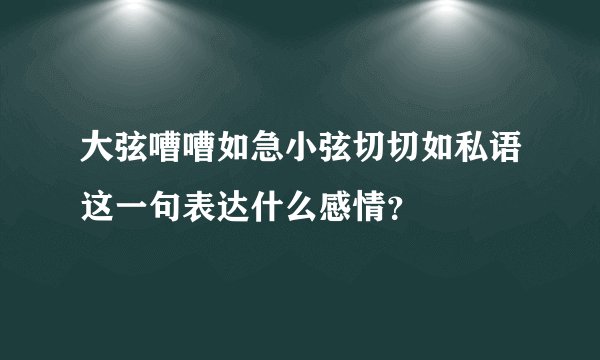 大弦嘈嘈如急小弦切切如私语这一句表达什么感情？