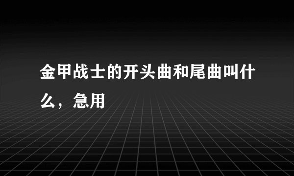 金甲战士的开头曲和尾曲叫什么，急用