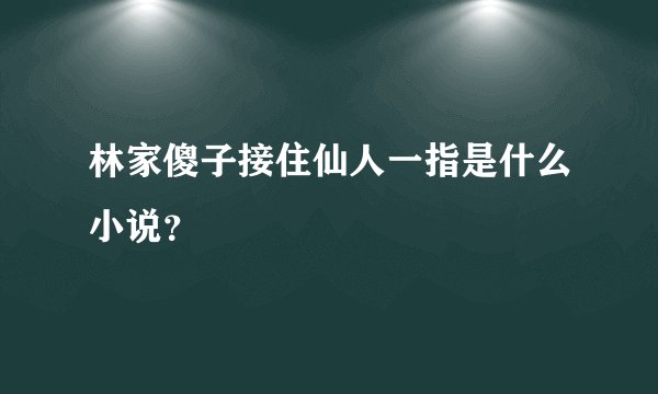 林家傻子接住仙人一指是什么小说？