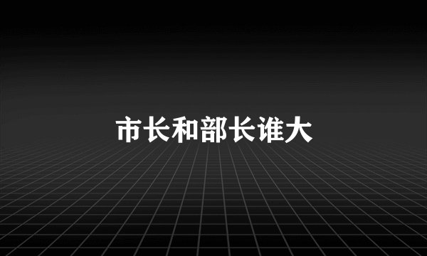 市长和部长谁大