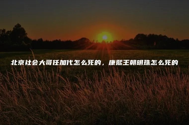 北京社会大哥任加代怎么死的，康熙王朝明珠怎么死的