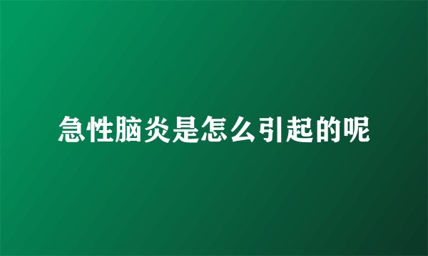 急性脑炎是怎么引起的呢