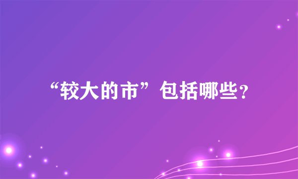 “较大的市”包括哪些？