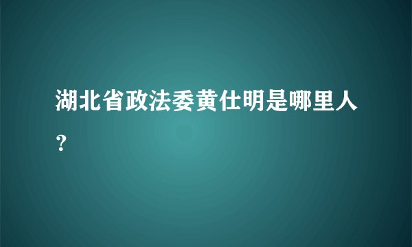 湖北省政法委黄仕明是哪里人？
