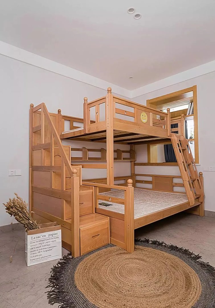 55㎡原木风格小户型公寓装修效果图，挤出两室还有小书房！